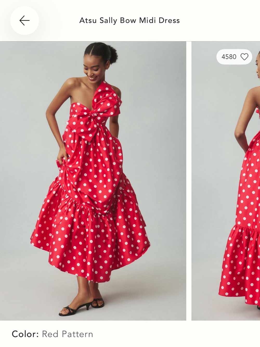 NEW W/ TAGS Atsu Sally Bow Red Polka Dot Dress